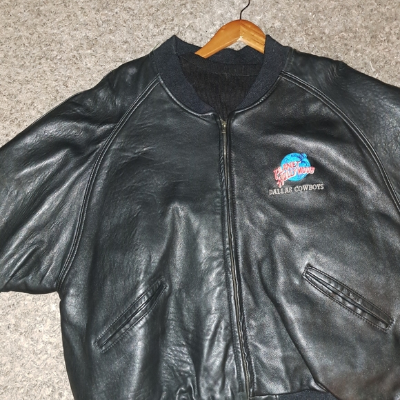 Vintage Planet Hollywood Men’s Leather Jacket 90’s Dallas Cowboys - Picture 3 of 16